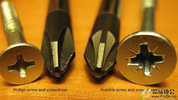 Phillips screw and Pozidriv screw, screwdriver.JPG
