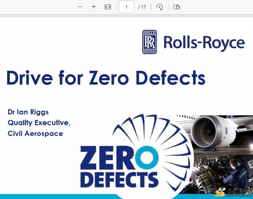 Drive for Zero Defects - Dr Ian Riggs