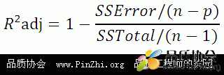 Minitab相关系数R-Sq和修正的相关系数R-Sq(adj)意思，计算公式