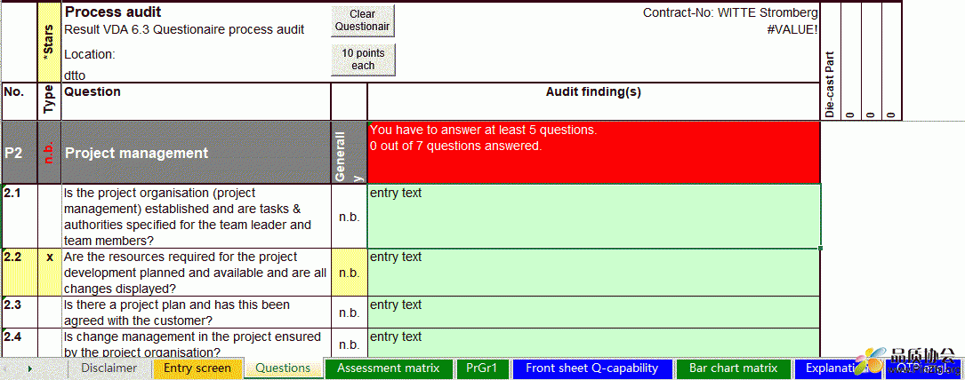 奔驰威特WITTE审核 VDA6.3 Audit Report