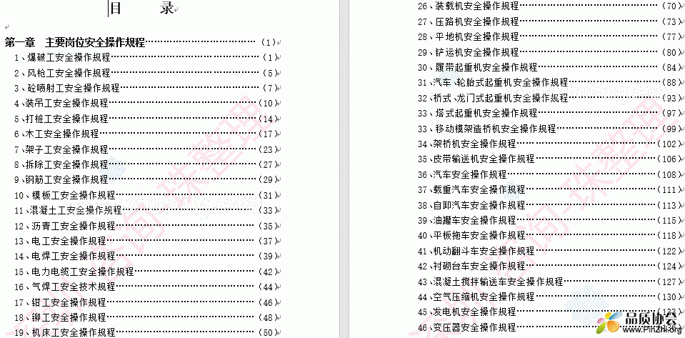 全套安全操作规程(102种设备)