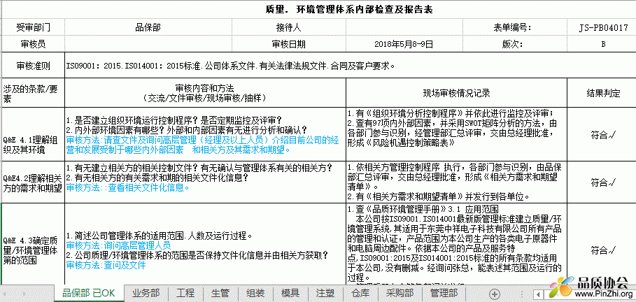 质量、环境管理体系内部检查及报告表.GIF