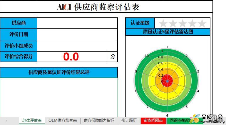 OEM供应商监察评估表