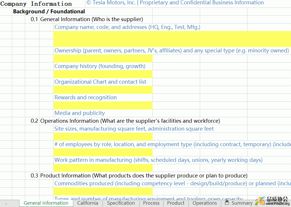 Tesla Supplier Qualification Assessment