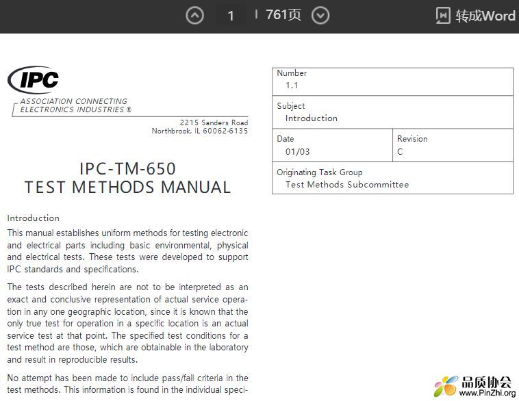 IPC-TM-650 TEST METHODS MANUAL