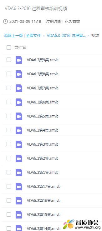 VDA6.3-2016 过程审核培训视频