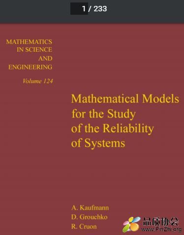 Mathematical Models for the Study of the Reliability of Systems