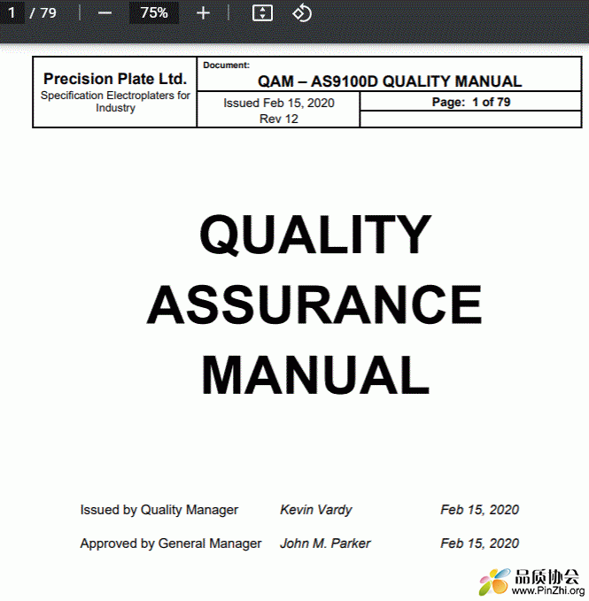 QAM – AS9100D QUALITY MANUAL