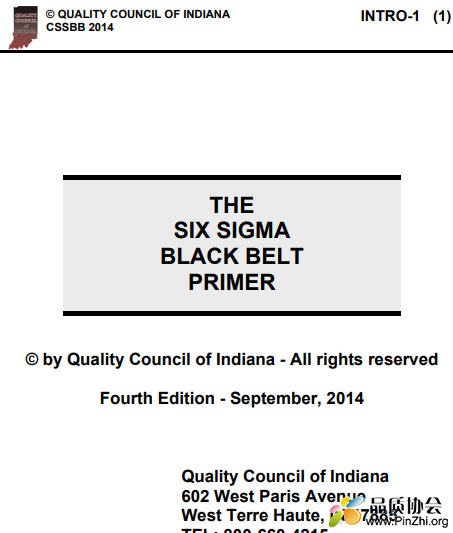 《THE SIX SIGMA BLACK BELT PRIMER》