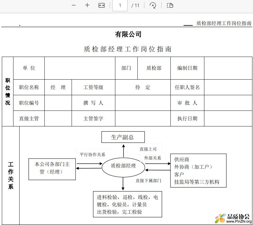 质检部经理工作岗位指南