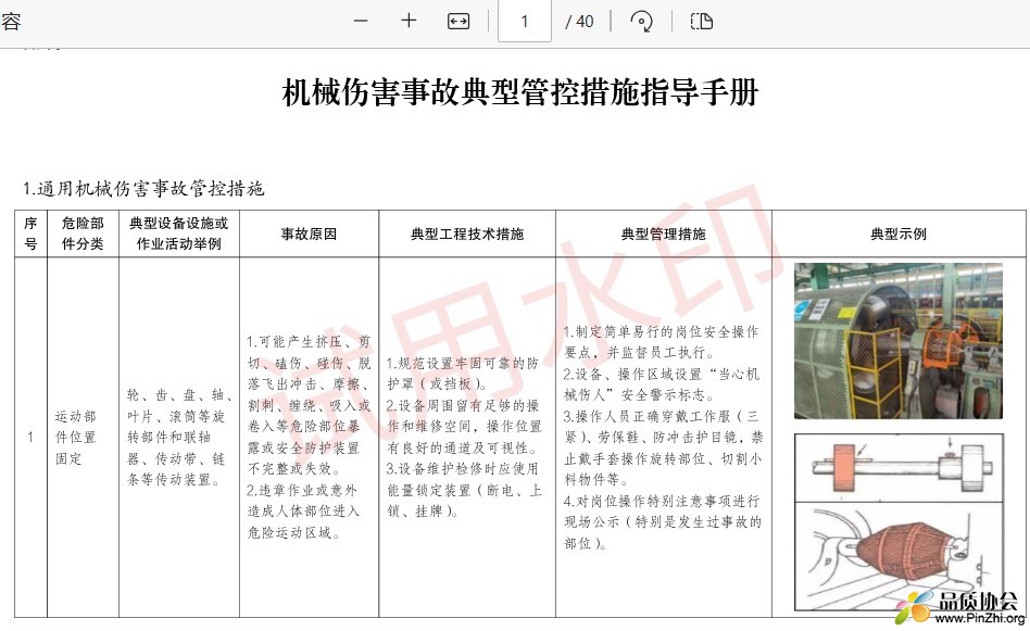 《机械伤害事故典型管控措施指导手册》