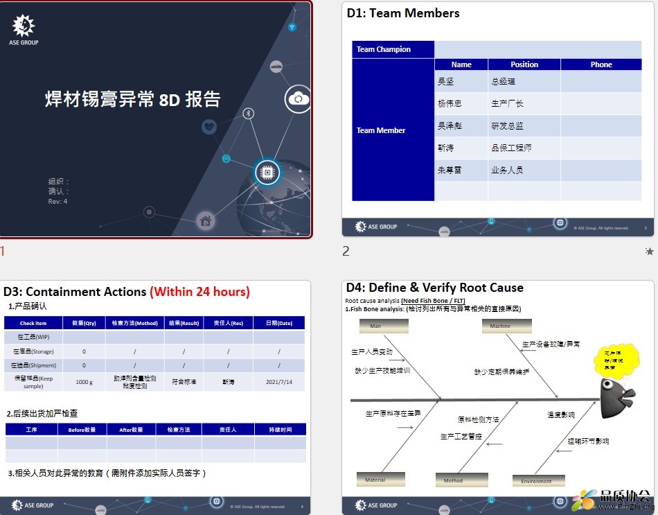 8D报告模版