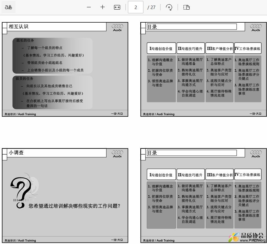 奥迪经销商展厅接待沟通技巧培训