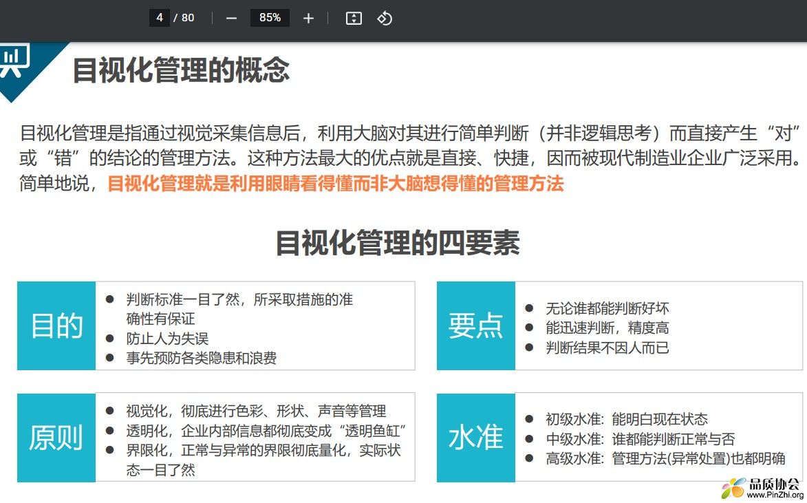 目视化管理的四要素