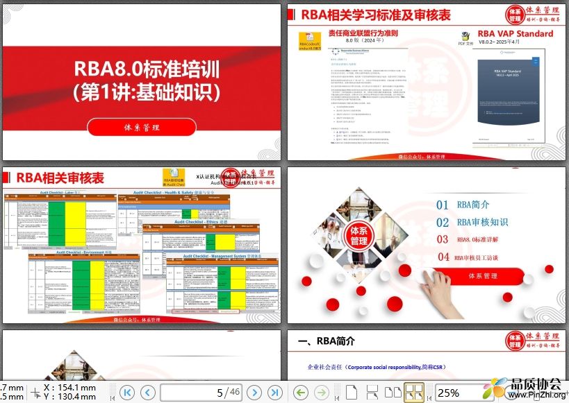 RBA培训：第一讲-基础知识与审核知识（体系管理）